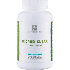 Amy Myers MD Microb-Clear Supplement for Gut Health - Supports Healthy Balance in The Gut - Reduce Leaky Gut, SIBO, Bloating, Constipation - Magnesium, Berberine, Caprylic Acid + More - 120 Capsules