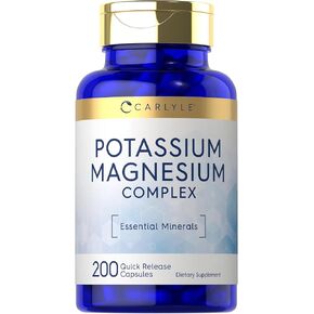 Carlyle Potassium Magnesium Supplement | 200 Count | Non-GMO & Gluten Free Complex