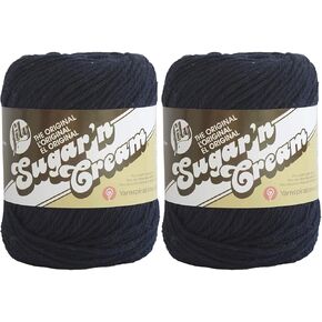 Lily Sugar 'N Cream The Original Solid Yarn, 2.5oz, Medium 4 Gauge, 100% Cotton - Bright Navy - Machine Wash & Dry