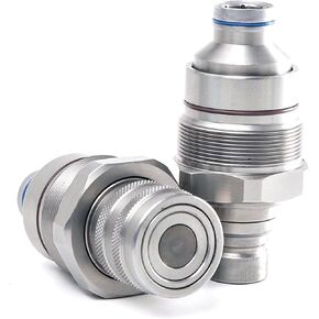 YuanTenhwy 7246799 7246802 AT406475 Female & Male Hydraulic Flat Face Quick Connect Coupler for Bobcat John Deere Skid Steer Loader,48mm thread