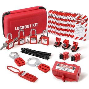 مجموعة علامات قفل Houseables، مجموعة قفل، مجموعة 72 قطعة، مجموعات علامات قفل كهربائية، مجموعات علامات قفل مع حافظة، أقفال ومفاتيح Loto، علامات Loto، قفل قاطع الدائرة، قفل التوصيل، مشابك، أربطة مضغوطة in Kuwait