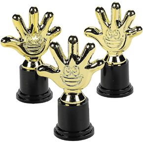 Fun Express High Five Trophies Great for Rewards (Set of 12)