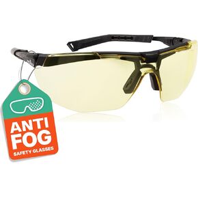 NoCry Anti Fog Safety Glasses for Men and Women - ANSI Z87 Safety Glasses with Premium Scratch Resistant Coating and Adjustable Temples and Nose Pad - 100% UV Resistant Eye Protection Glasses