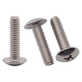 M5-0.8 x 10 mm (50 pcs) Truss Head Machine Screws, Stainless Steel 304, Full Thread Coverage, Mushroom Head Machine Screws