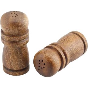 Acaciaware Salt and Pepper Set Tied with Raffia, 4-Inch