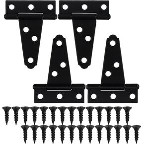 4 قطع من مفصلات الأبواب شديدة التحمل على شكل حرف T ومفصلات حزام البوابة، مفصلات حزام T سوداء مقاس 2 بوصة للأسوار الخشبية أو البوابات المعدنية ومفصلات أبواب الحظيرة المقاومة للصدأ in Kuwait