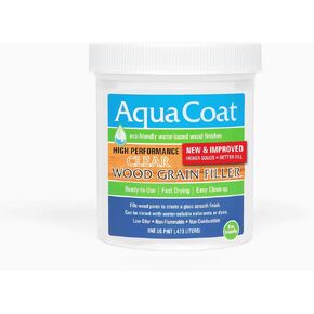Aqua Coat Water Based High Performance Clear Wood Grain Filler Gel, Great for Home Improvement and DIY Woodworking Professionals, Low Odor, Fast Drying and Stainable, 1 Pint