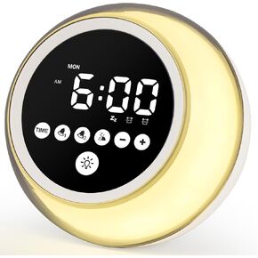 Wake Up Light Sunrise Alarm Clock, Loud Digital Clock with Sunrise Simulation, Color Light, Dimmer, Weekday/Weekend Mode, Adjustable Volume for Heavy Sleepers, Adults, Teens