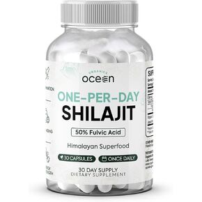 One-Per-Day Shilajit for Men and Women - Natural Shilajit Supplement for Age-Defying, Bone Strength, Hormone Support and More - 30 Shilajit Capsules