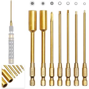 Hex Head Allen Wrench Drill Bit Set 1.5mm 2.0mm 2.5mm 3.0mm Hex Nut Driver Bits for M4 M5 Lock Nuts Compatible with Electric Screwgun Power Drill RC Hobby Tools Kit