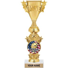Crown Awards Personalized Winner Field Day Trophies - 10.5" Gold Field Day Starburst Trophy Prime