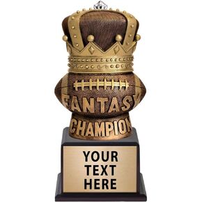 14" Fantasy Football Champion King Trophy On Large Base, Fantasy Football Award Trophy Prime