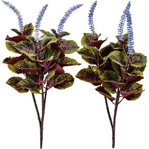 2 Packs Artificial Coleus Bush 19.6" Faux Silk Plants Fake Indoor Outdoor Greenery for Thanksgiving Christmas Wedding Party Home Garden Decor