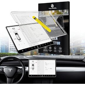 Tslmodel Tesla Model 3/Y Tempered Glass Screen Protector 2023,Tesla Modely Model3 HD Screen Navigation Protector with Alignment Kit,Designed for tesla modely/3 Center Control Touchscreen Accessories