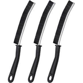 Crevice Cleaning Brush, Bathroom Tile Groove Gap Cleaning Brush,Premium Crevice Cleaning Tool Aluminum Support with 15° Angle Magic Brush, Thin Cleaning Brush for Home Kitchen (3PCS)