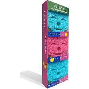 Dual-Sided Dish Scrubber Sponges-Non-Scratch Cleaning Sponges Kitchen, Bathroom-Multipurpose Dish Sponge-Stain&Odor Resistant (3 Count)