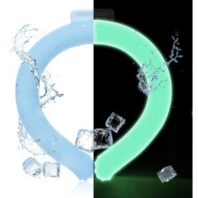 Fluorescent Neck Cooling Ring, 3 Layer Neck Cooler Starts Below 15°C (59°F), Neck Cooling Tube, Reusable Ice Ring for Running at Summer Night Hot Weather Outdoor Indoor Blue