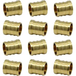 12-Pack 1/2 inch PEX Pipe Fittings, 3 Pieces each: Tee, Elbow, Coupling and Plug, No Lead Brass for PEX Pipe Plumbing Projects by MISPIRE
