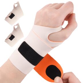 Compression Wrist Brace (2Pcs), Elastic Wrist Wrap Support for Carpal Tunnel, TFCC Tear, Tendonitis, Arthritis, Pain Relief, Wrist Compression Strap for Fitness Sports Tennis, Fit Both Hands (Black)