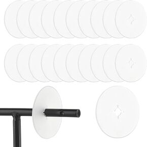 BENECREAT 200 Pack Peg Hook Product Stoppers, 25.5mm/1" Display Peg Stoppers, Clear Plastic Round Inventory Control Clips for Keeping Merchandise on Display Hooks, 1mm Thick