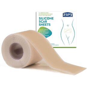 Silicone Scar Sheets,Silicone Scar Tape(1.6"x 120" Roll-3 Meter),Silicone Scar Removal Sheets for Surgical Scars,Healing Keloid, C-Section,Burns,Tummy Tuck.