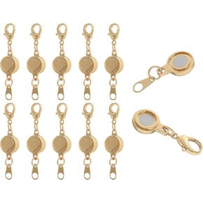 KONMAY 10 Sets Magnetic Necklace Extender Clasps and Closure, Round Golden Magnetic Necklace Bracelet Locking Clasp for Jewelry Making in Kuwait