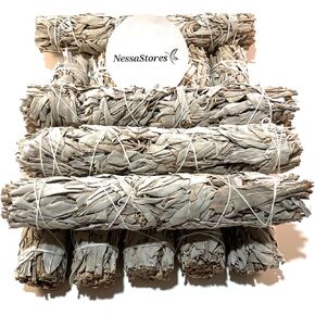 1 pc California White Sage Extra Large Smudge Stick, 9-Inch Hand Tied, All Natural, Ethically Sourced for Home Cleansing, Stress Relief, & Clearing Negative Energy JC-139