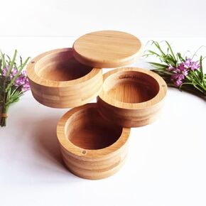 Spice Storage Box Salt Pepper Bowls Salt Container Holder (A)