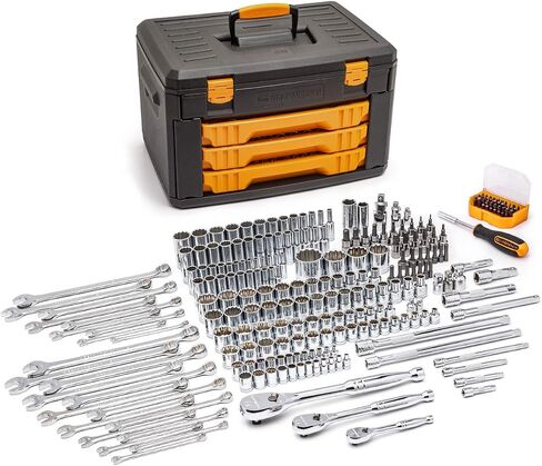 مجموعة أدوات ميكانيكا GEARWRENCH مكونة من 243 قطعة في صندوق تخزين مكون من 3 أدراج | 12 نقطة | 80972 in Saudi Arabia