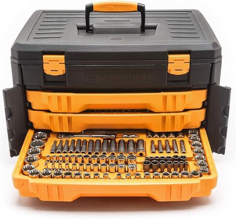 مجموعة أدوات ميكانيكا GEARWRENCH مكونة من 243 قطعة في صندوق تخزين مكون من 3 أدراج | 12 نقطة | 80972 in Saudi Arabia