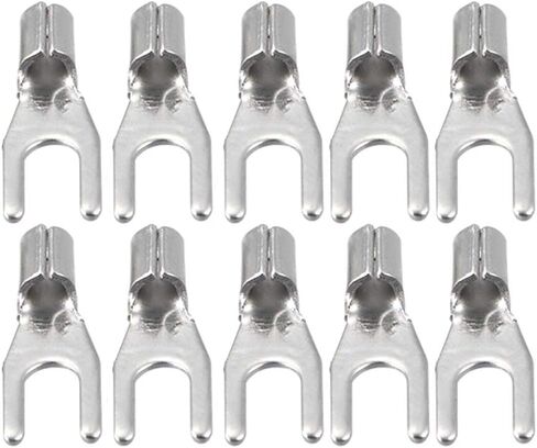 uxcell 10Pcs SNB1.25-3.2 Non-Insulated U-Type Brass Crimp Terminals AWG22-16 Wire Connector Silver Tone in Saudi Arabia