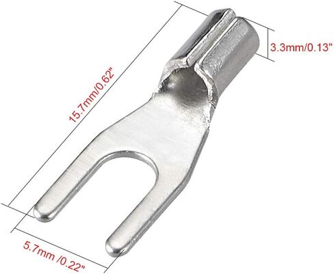 uxcell 10Pcs SNB1.25-3.2 Non-Insulated U-Type Brass Crimp Terminals AWG22-16 Wire Connector Silver Tone in Saudi Arabia