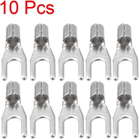 uxcell 10Pcs SNB1.25-3.2 Non-Insulated U-Type Brass Crimp Terminals AWG22-16 Wire Connector Silver Tone in Saudi Arabia
