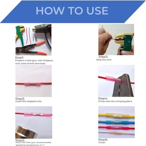 Marine Grade Insulated Heat Shrink Butt Connectors,Tinned Red Copper Waterproof Electrical Crimp Wire Splice Pack of 100 AWG 26-24 for Marine, Cable, Wiring in Saudi Arabia