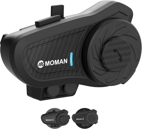 Moman Motorcycle Helmet Headset, H2Pro【1Pack Red】 Wireless Helmet Communication Voice Assistant Music Share FM IP65 Waterproof DSP&CVC Noise Cancellation, Motorbike-Wireless-Helmet-Intercom-Headset in Saudi Arabia