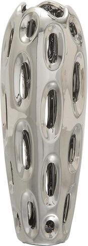 Benzara 59735 Magnificent Ceramic Vase, Silver in Saudi Arabia