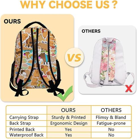 Capybara Kids Backpack with Lunch Box, Set of 3 School Backpacks Matching Combo, Cute Brown Bookbag and Pencil Case Bundle in Saudi Arabia
