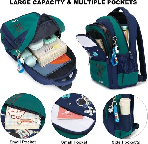 Kids Backpack Astronaut Elementary School Backpacks for Boys Girls, Children's School Bag Bookbag (Green) in Kuwait