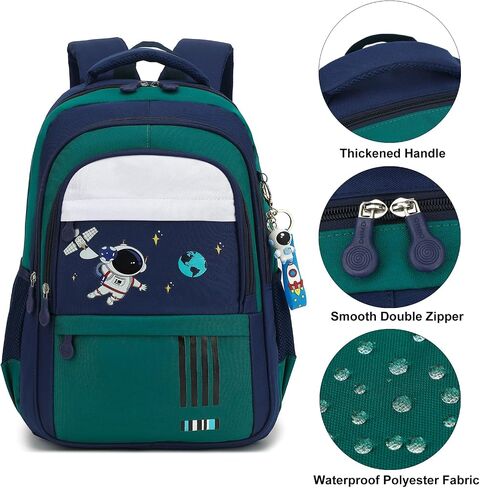 Kids Backpack Astronaut Elementary School Backpacks for Boys Girls, Children's School Bag Bookbag (Green) in Kuwait