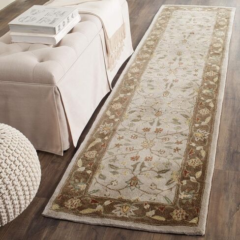 SAFAVIEH Total Performance Collection Runner Rug - 2'3" x 9', Ivory & Taupe, Hand-Hooked Oriental, Non-Shedding & Easy Care, Ideal for High Traffic Areas in Living Room, Bedroom (TLP722B) in Saudi Arabia