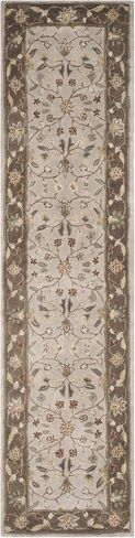 SAFAVIEH Total Performance Collection Runner Rug - 2'3" x 9', Ivory & Taupe, Hand-Hooked Oriental, Non-Shedding & Easy Care, Ideal for High Traffic Areas in Living Room, Bedroom (TLP722B) in Saudi Arabia