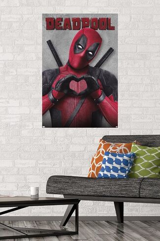 Trends International Marvel Deadpool Legacy - ملصق حائط على شكل قلب، 22.37 بوصة × 34.00 بوصة، إصدار ممتاز غير مؤطر in Saudi Arabia