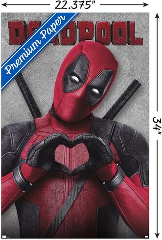 Trends International Marvel Deadpool Legacy - ملصق حائط على شكل قلب، 22.37 بوصة × 34.00 بوصة، إصدار ممتاز غير مؤطر in Saudi Arabia