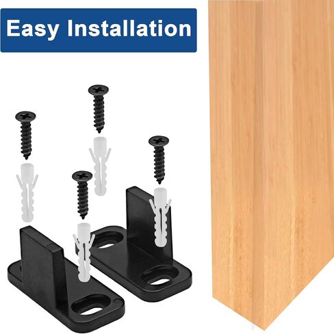 Litoexpe Black Sliding Barn Door Floor Guides Plastic Bypass Door Guide Hardware, 8-Pack in Saudi Arabia