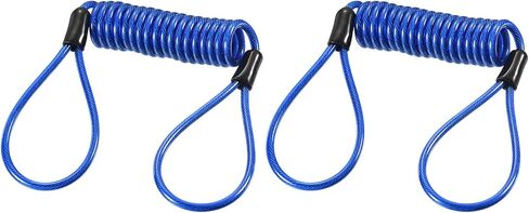 2 Pack Disc Lock Security Steel Cable - Plastic Coated Spring Reminder Wire Anti-Theft Rope, Apply to Outdoors Protection (3.5mmx1.2m, Blue) in Saudi Arabia