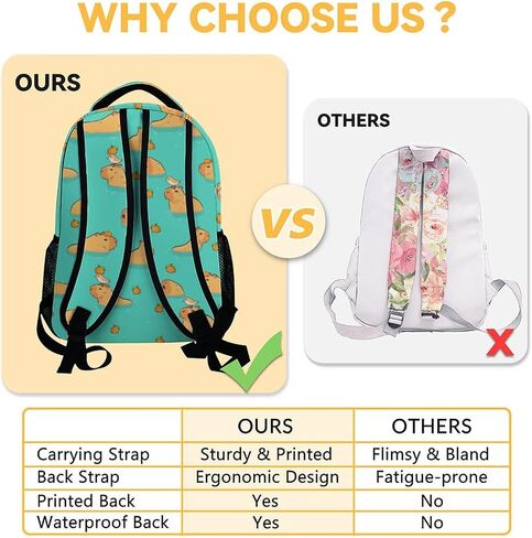 Capybara Kids Backpack with Lunch Box, Set of 3 School Backpacks Matching Combo, Cute Brown Bookbag and Pencil Case Bundle in Saudi Arabia