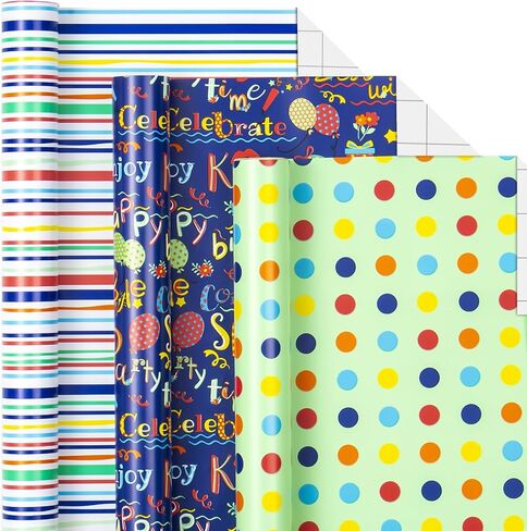 MAYPLUSS Wrapping Paper Roll - Mini Roll - 17 inch X 120 inch Per roll - Galaxy Design - Purple & Blue(42.3 sq.ft.ttl) in Kuwait