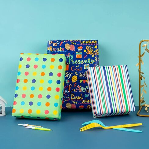MAYPLUSS Wrapping Paper Roll - Mini Roll - 17 inch X 120 inch Per roll - Galaxy Design - Purple & Blue(42.3 sq.ft.ttl) in Kuwait