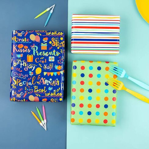 MAYPLUSS Wrapping Paper Roll - Mini Roll - 17 inch X 120 inch Per roll - Galaxy Design - Purple & Blue(42.3 sq.ft.ttl) in Kuwait