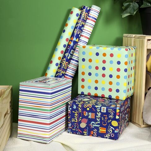 MAYPLUSS Wrapping Paper Roll - Mini Roll - 17 inch X 120 inch Per roll - Galaxy Design - Purple & Blue(42.3 sq.ft.ttl) in Kuwait